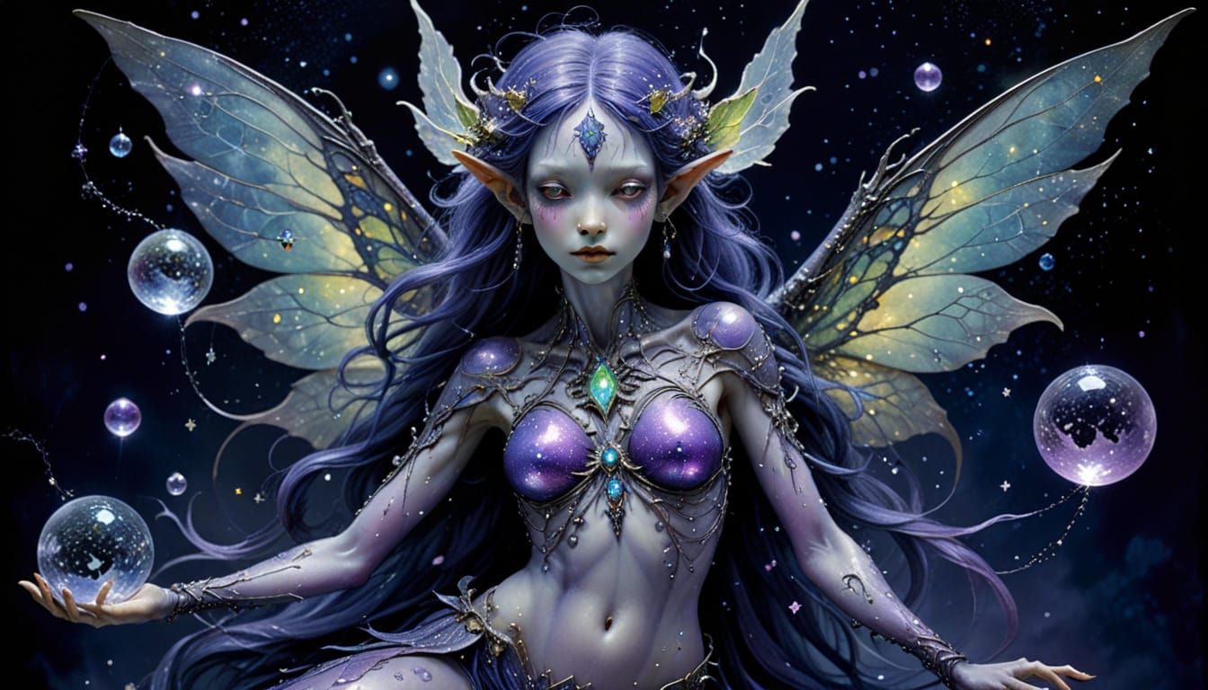 Nebula Nymph in Cosmic Fantasy Style