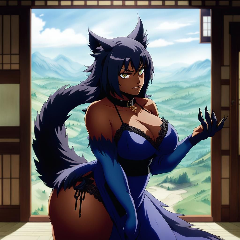 Anime Style Beast Woman in Nightie