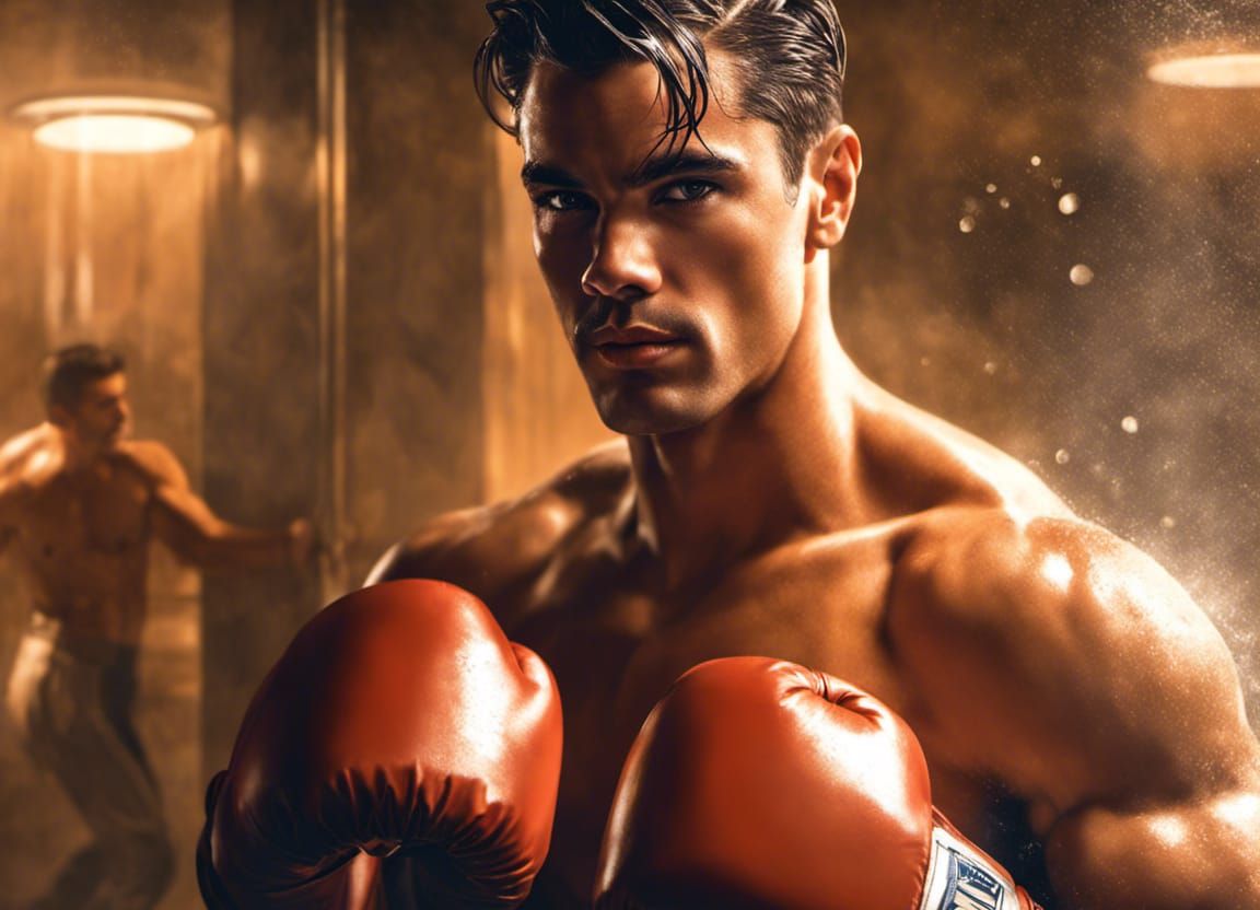 Boxers in Shower: Hyperdetailed Locker Room Art