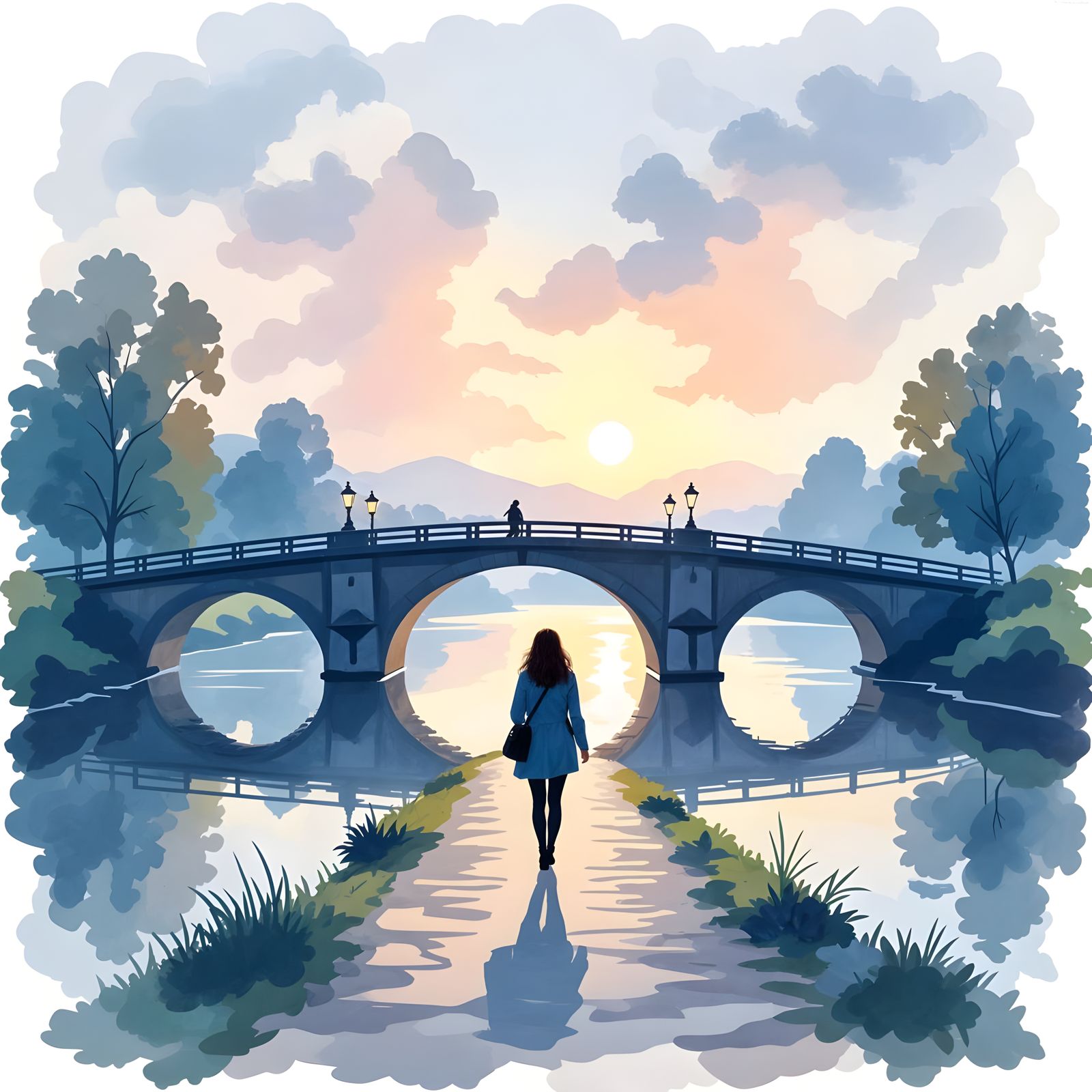 Artistic Rendition of 'Über Sieben Brücken'