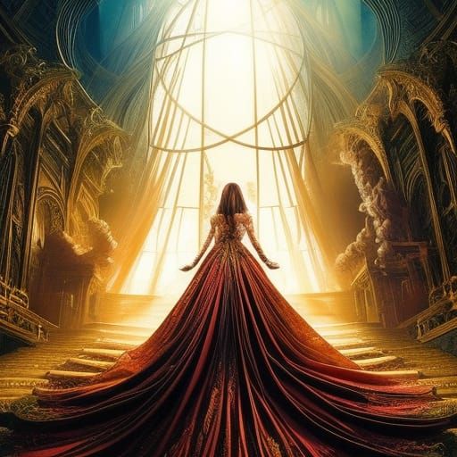 Curvy Woman in Fairy Nightie, Cel-Shaded Digital Art