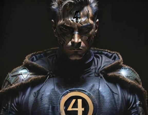 Ironpunk Figure with Logo in Expressionist Style