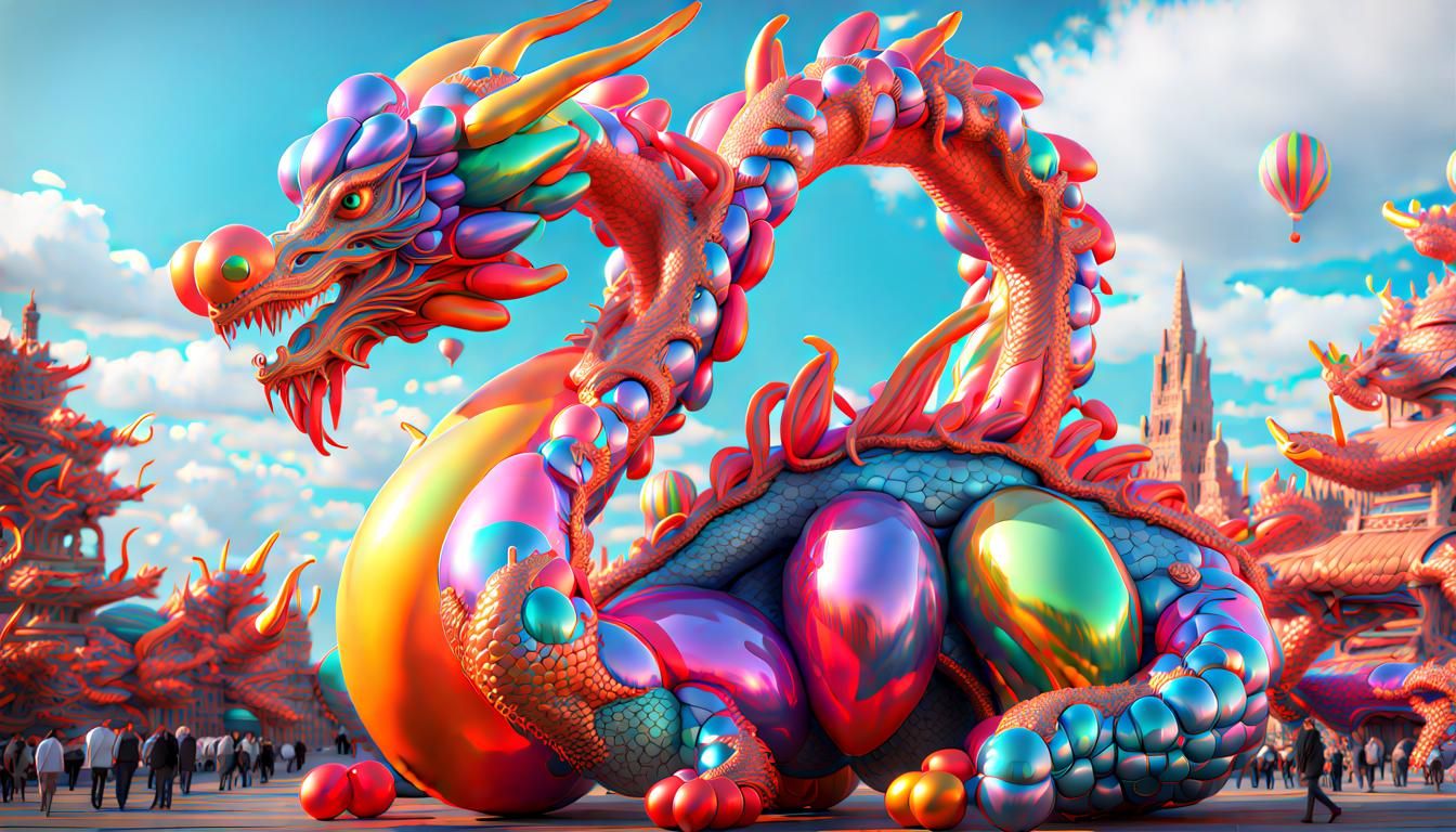 Extravagant Balloon Dragon in Sci-Fi Fantasy Style