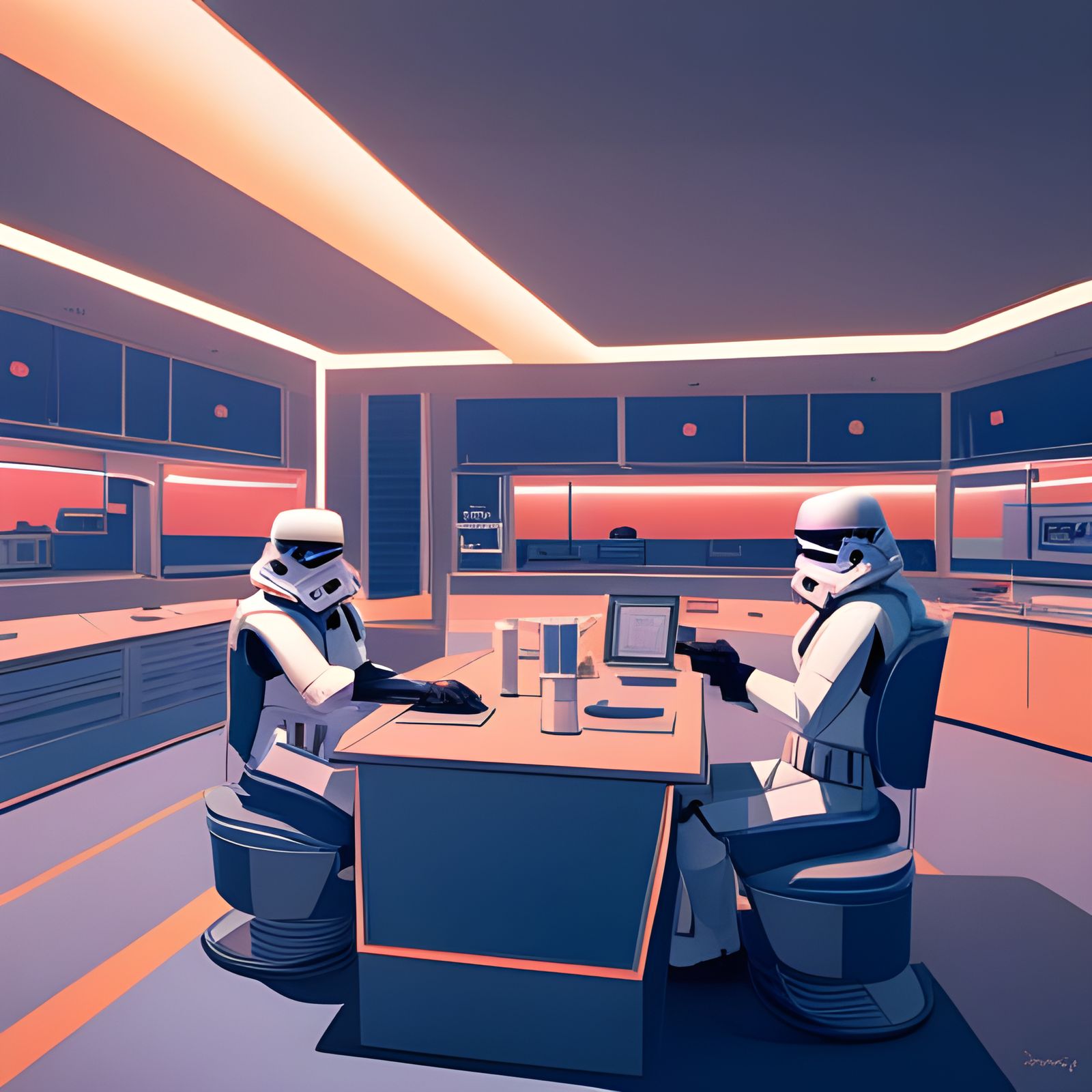 Stormtrooper Break Room in Surrealist Style