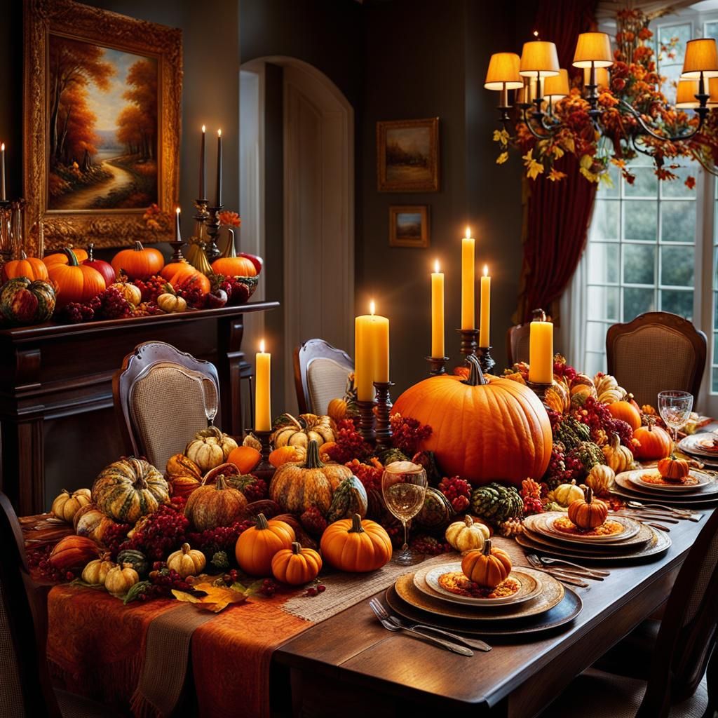A messy thanksgiving tablescape