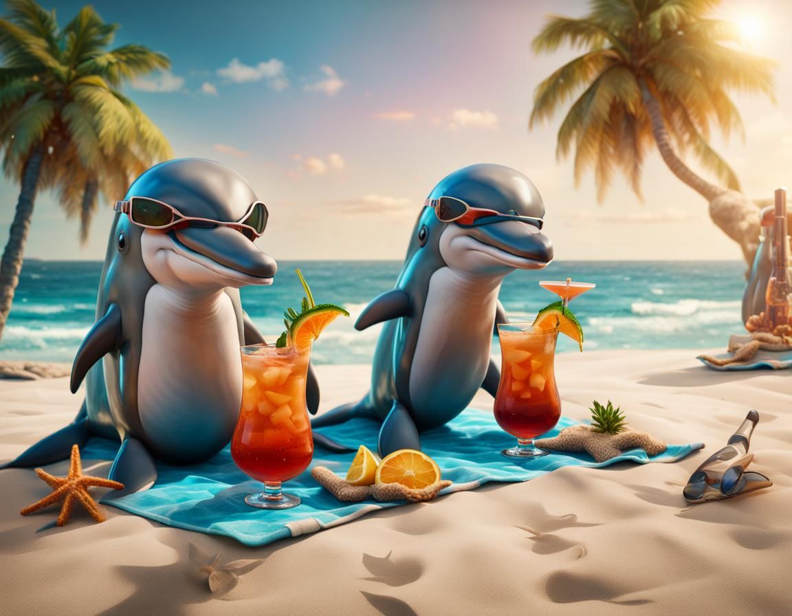 Dolphins on Vacation: A Matte Painting