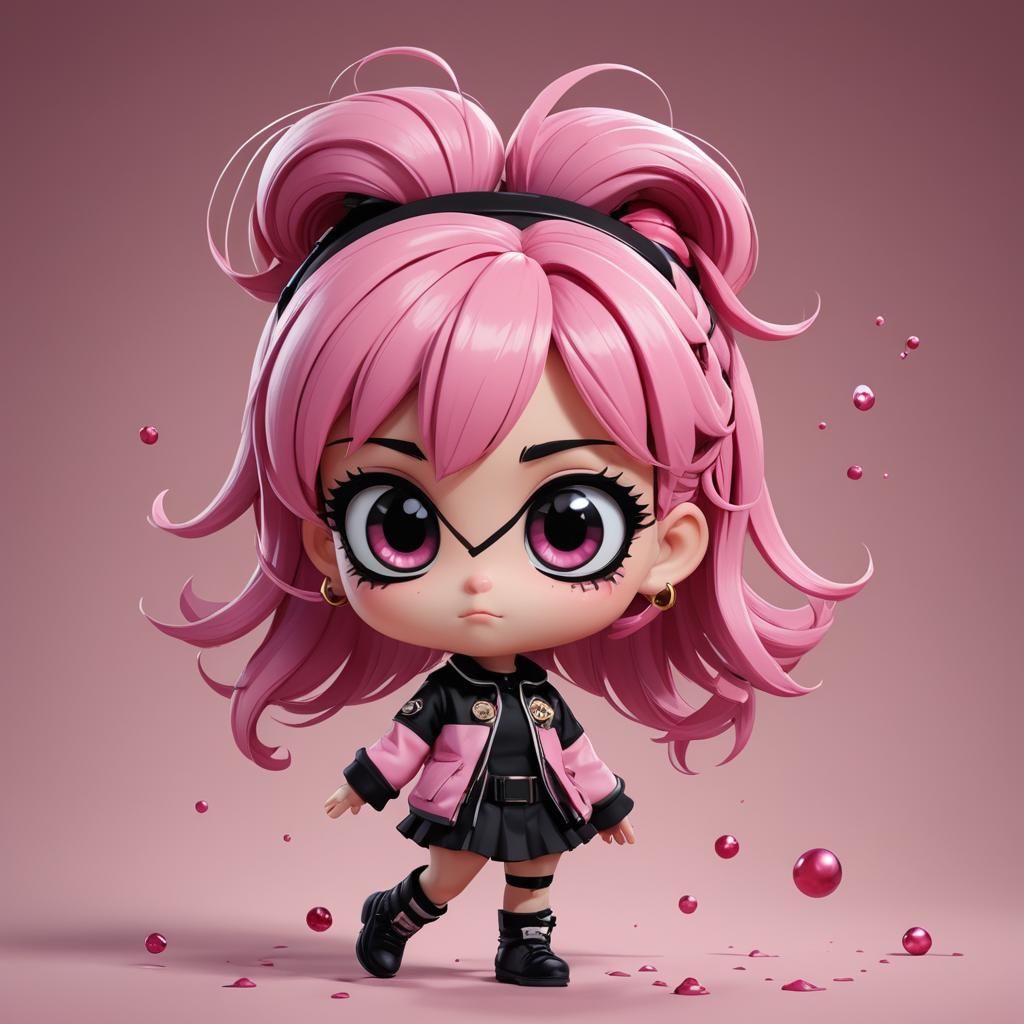 Chibi Powerpuff Girl in Anime Style