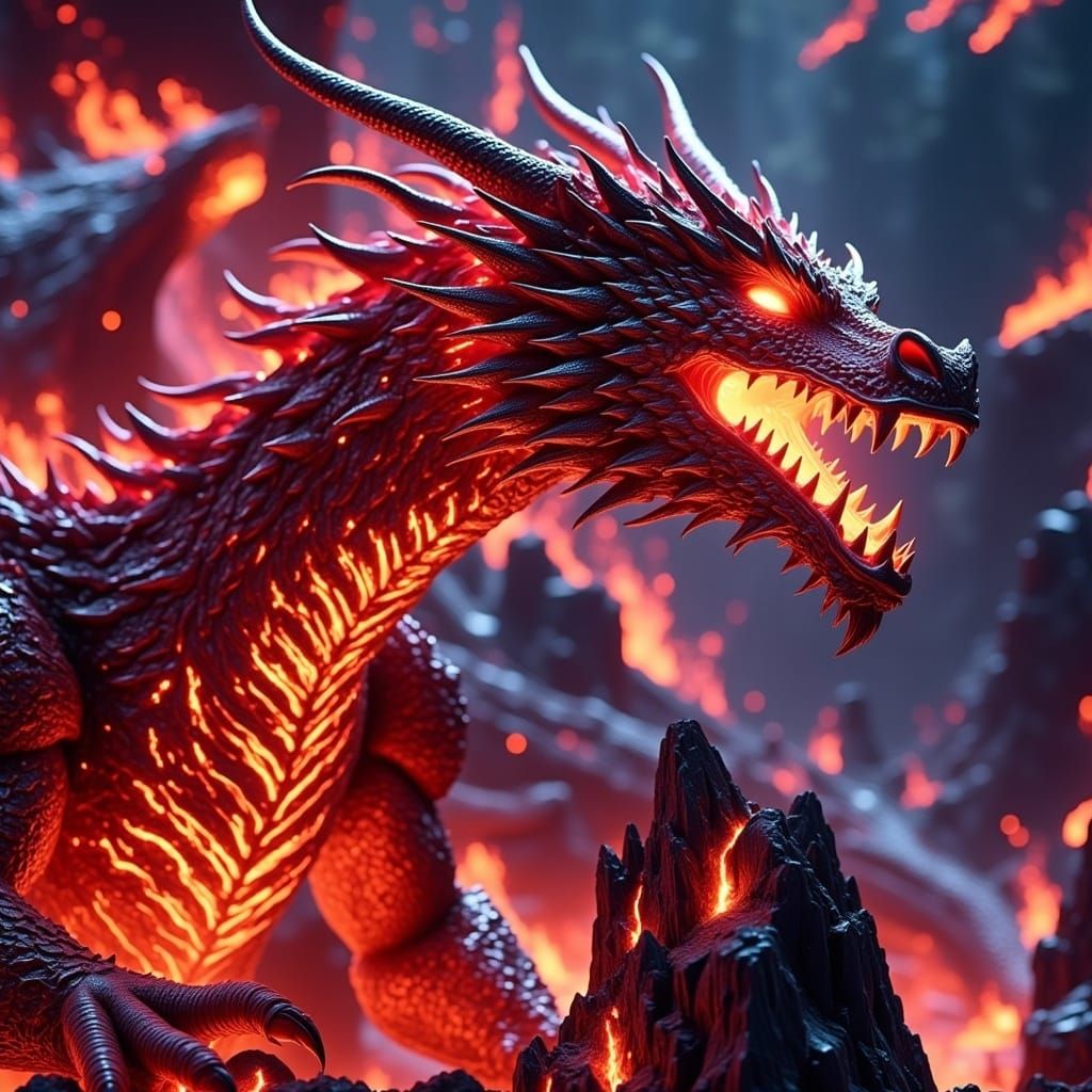 Futuristic Dragon Merging Past and Future