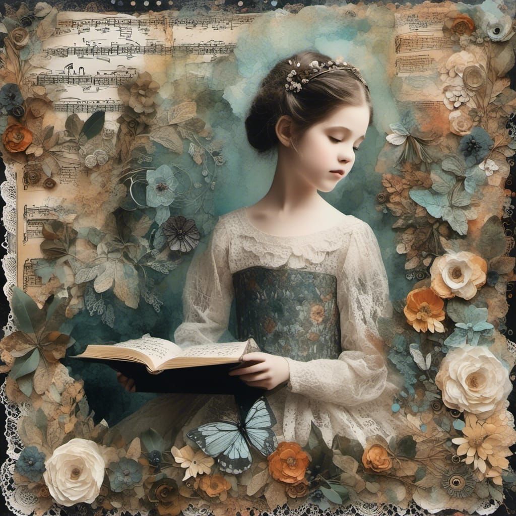 Ivy Prince: Mixed Media Paper Collage Painting