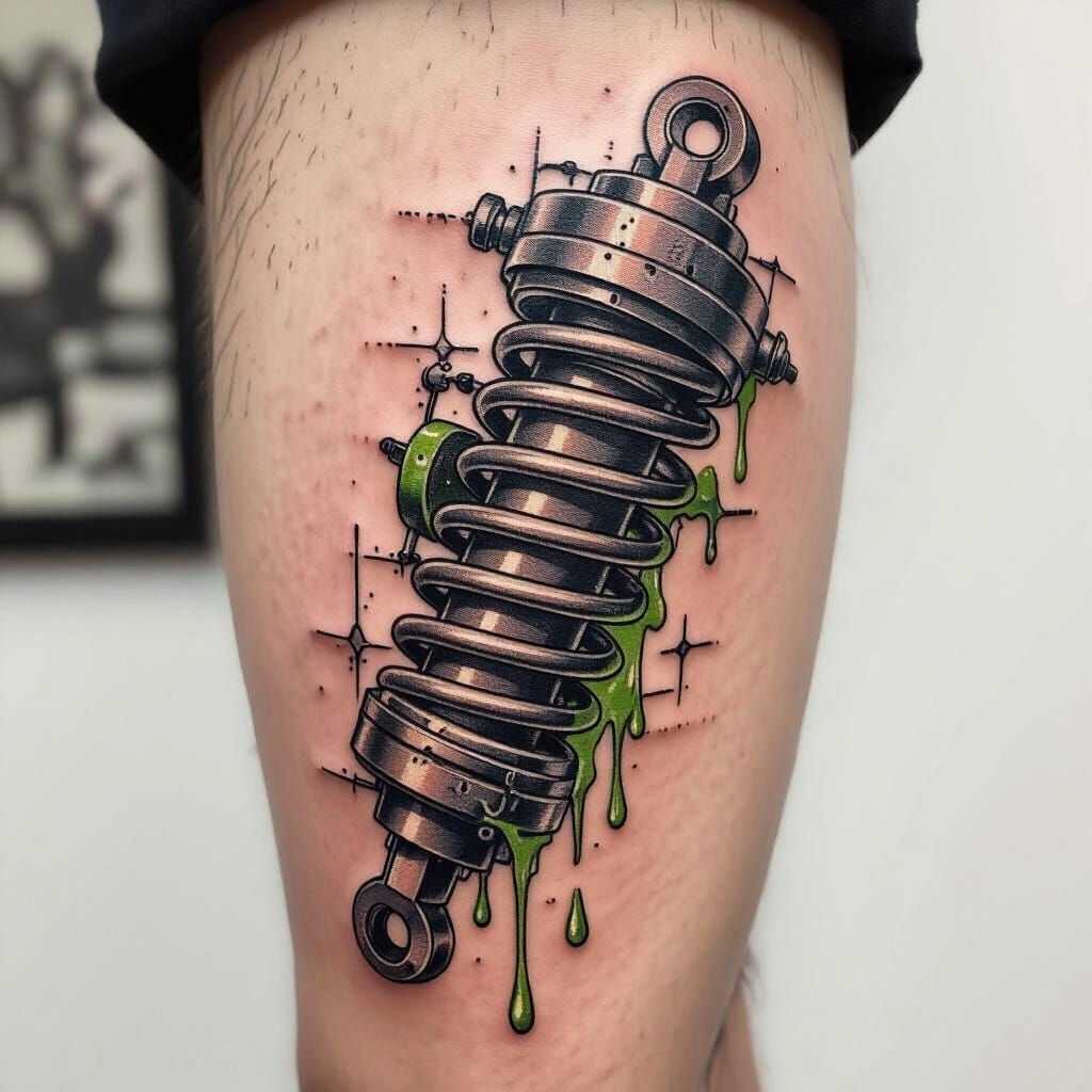Industrial Tattoo: Hydraulic Shock Absorber in Hyperrealism ...