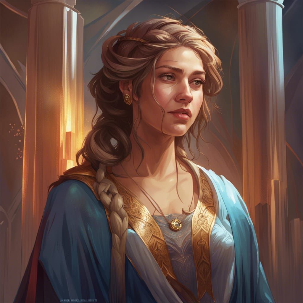 Esther Portrait in Hyperdetailed Concept Art