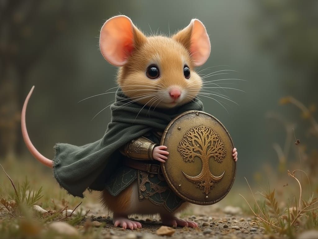 Miniature Gondor Knight in Whimsical Fantasy Scene