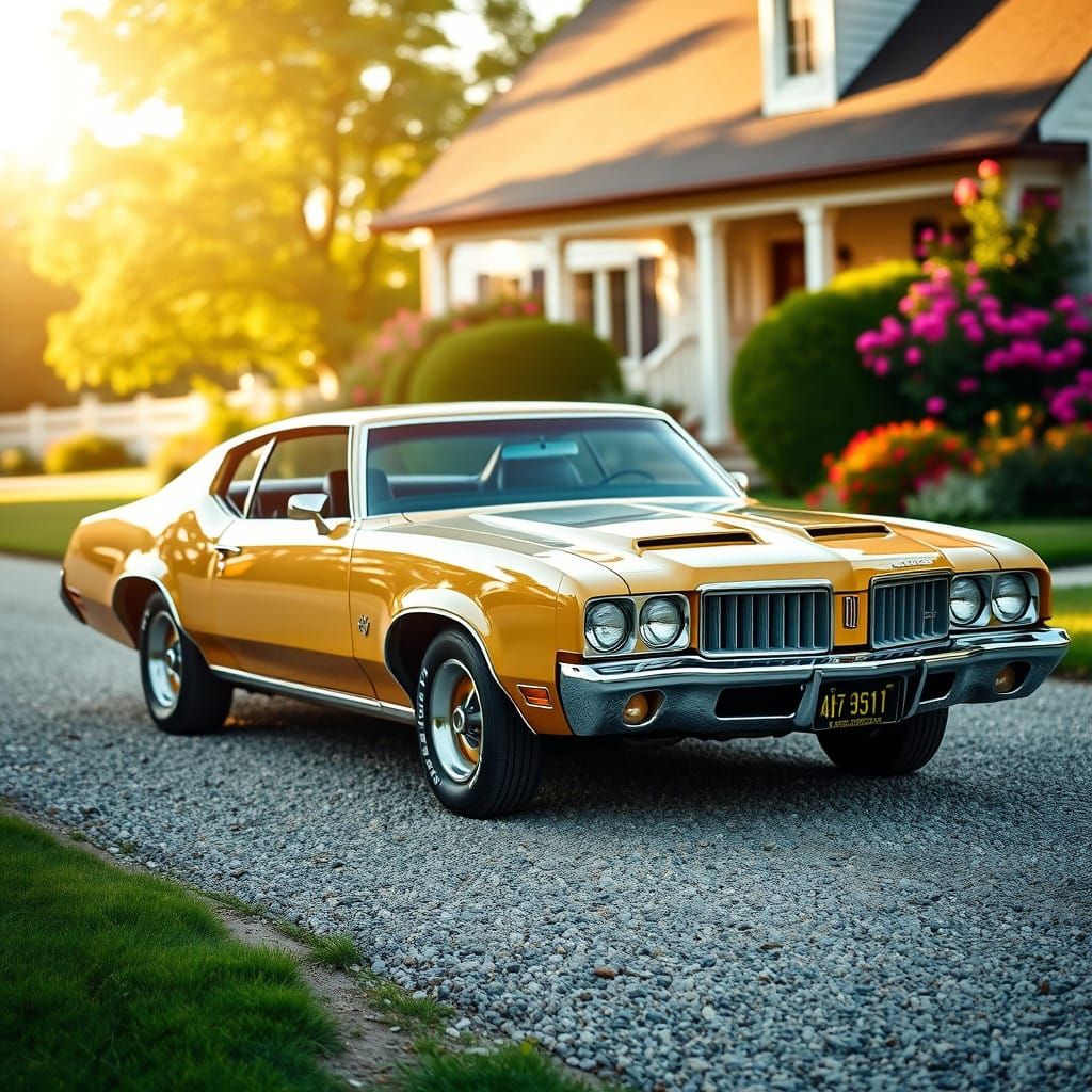 Vintage 1972 Oldsmobile Cutlass 442 in a Charming Countrysid...