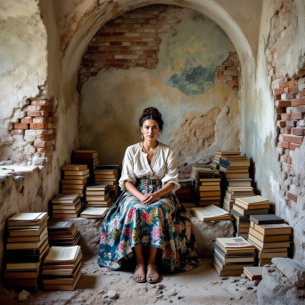 Woman Overwhelmed by History: Surrealist Painting