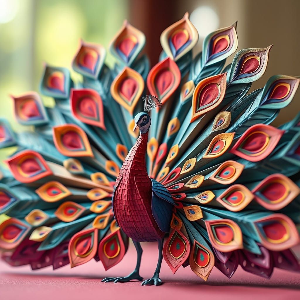 Vibrant Origami Masterpiece in Cinematic Style