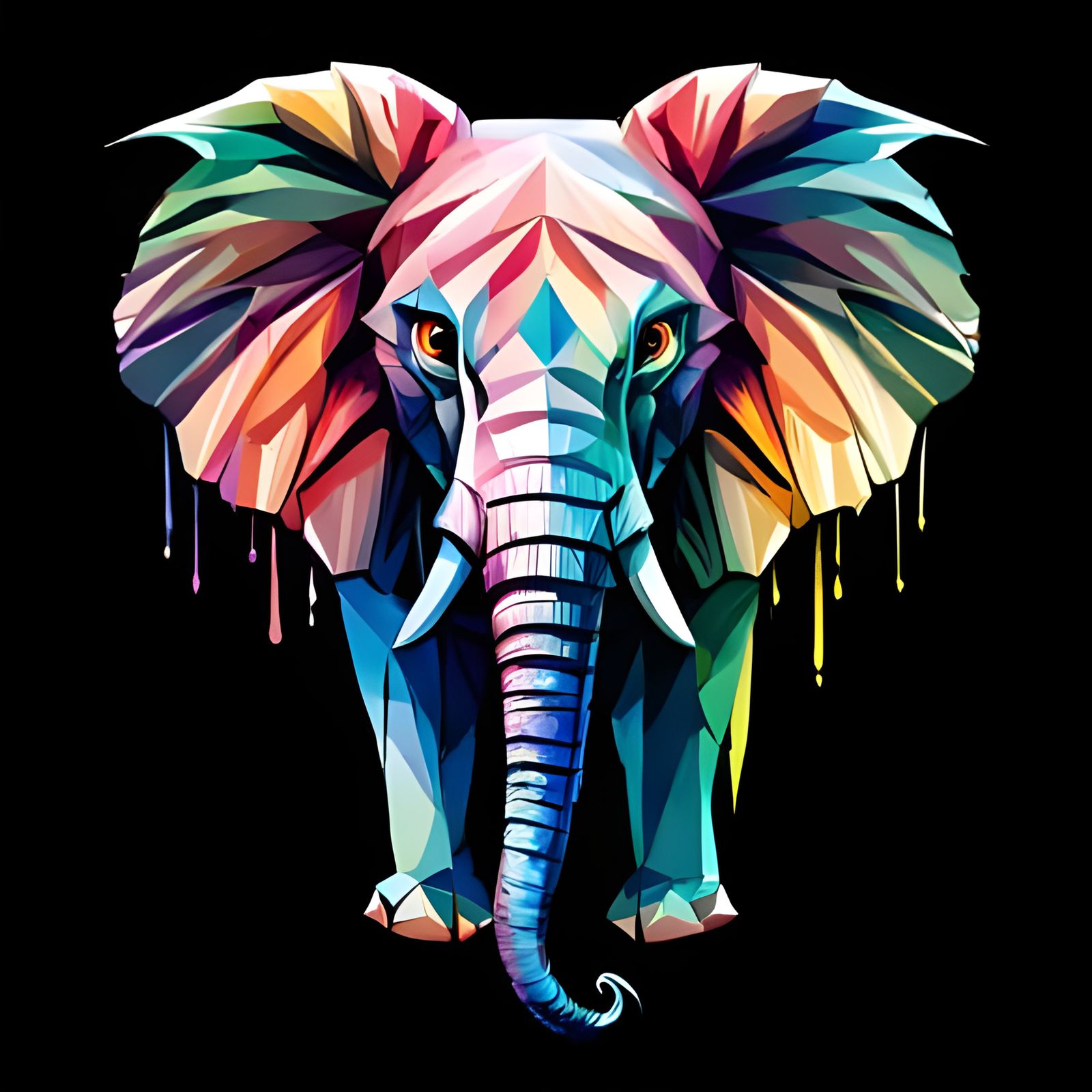 Adorable Chibi Elephant Illustration in Watercolor Style