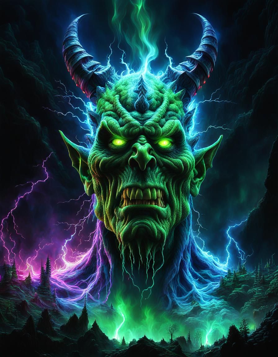 Electric Demon in Psychedelic Surrealism