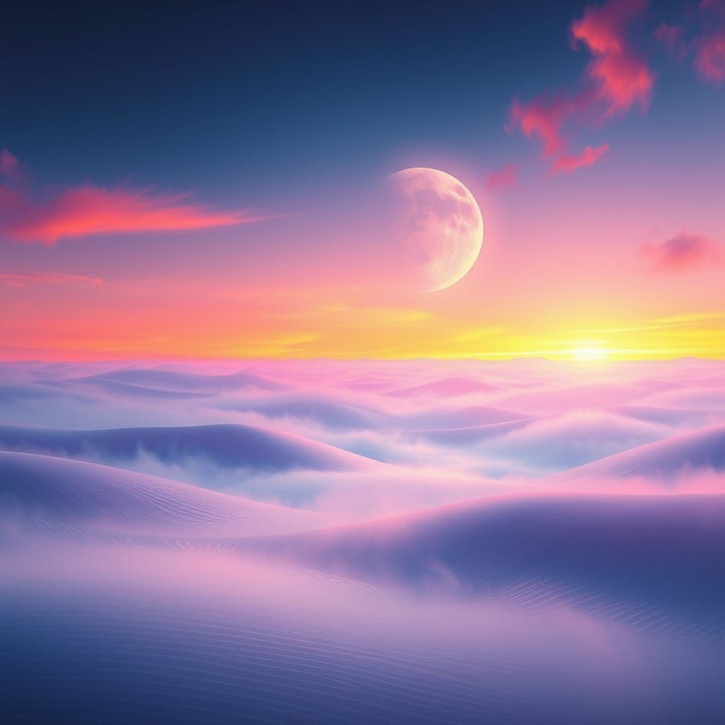 Ethereal Resonance: Shimmering Dreamscape in Color Fields