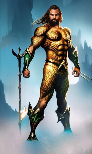 Hyperdetailed Aquaman Concept Art in Dark Fantasy Style