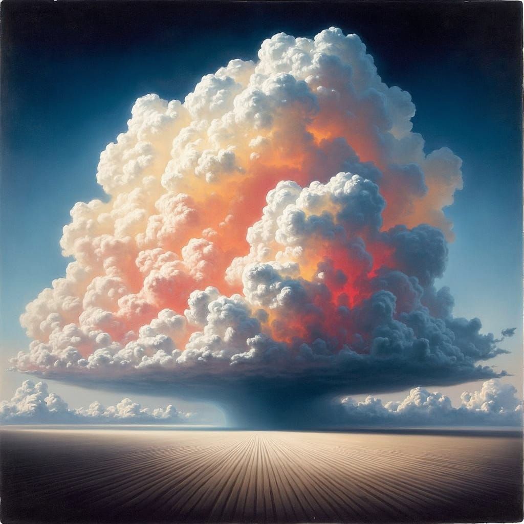 Ethereal Cloudscape in Abstract Realism Style