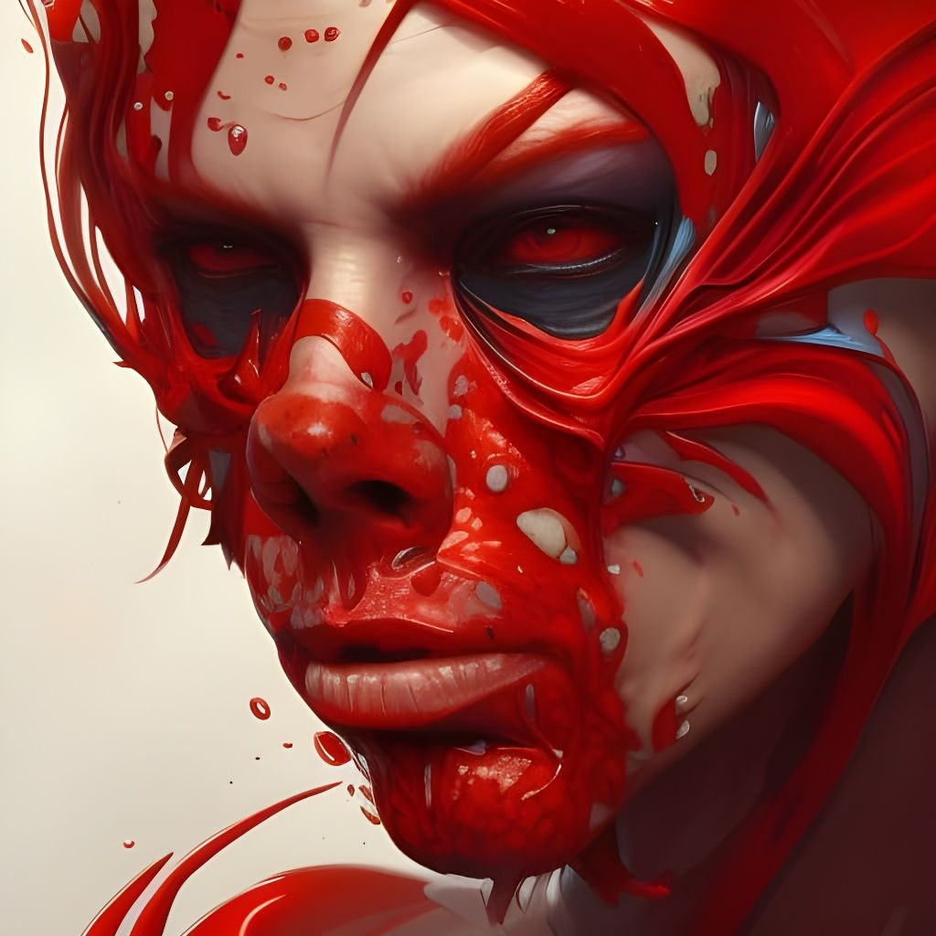 Hyperdetailed Red Venom Portrait in 8k Resolution