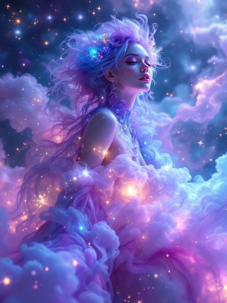 NebulaPunk Character in Deep Space Setting