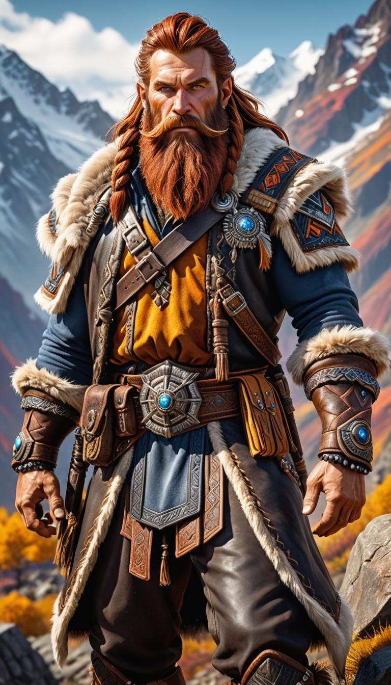 Hyperrealistic Mountain Man in Warcraft Style