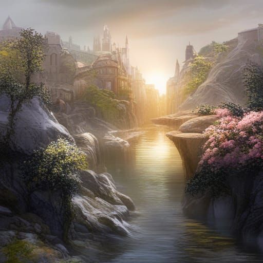 Gothic Art Nouveau Raven in Stained Glass Tree