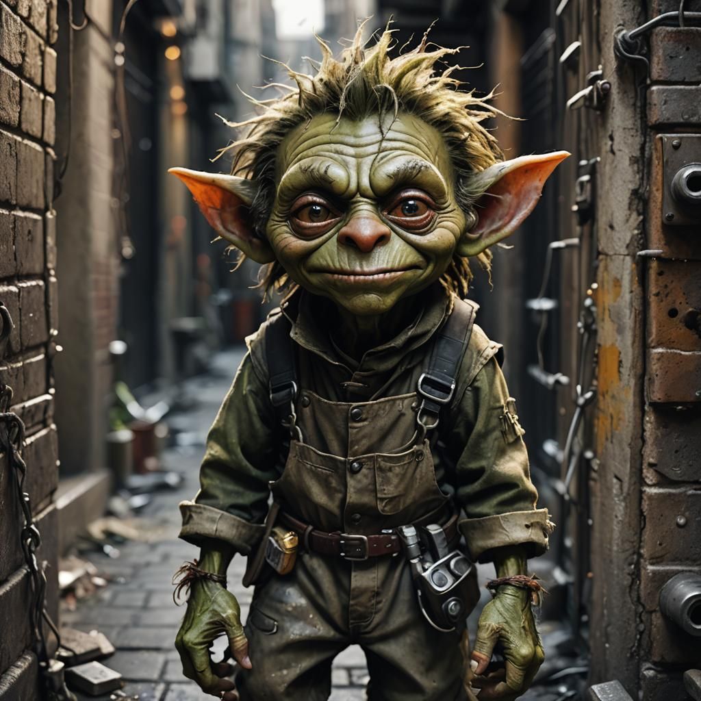 Gritty Goblin Plumber Concept Art Portrait