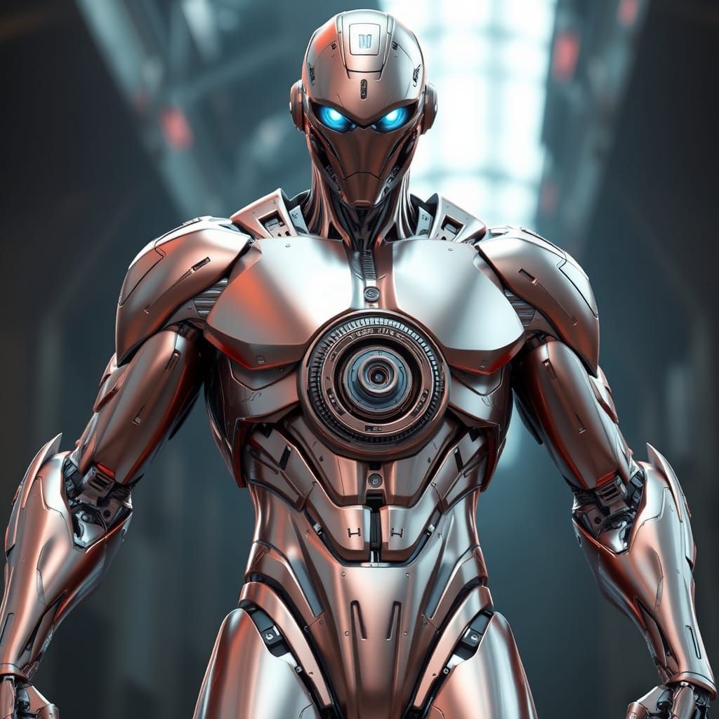 Chrome Android with Tanden Engine in 3D Cinematic Style