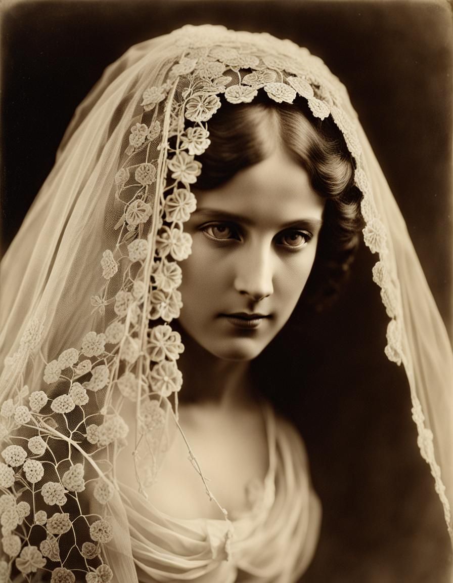 Victorian bridal veil