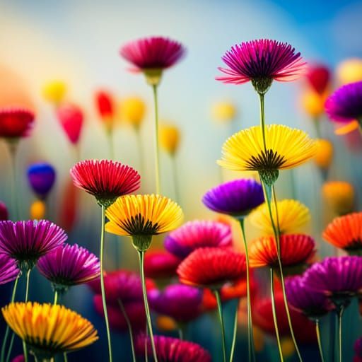 Glittering Flower Field: A Sparkling Floral Landscape