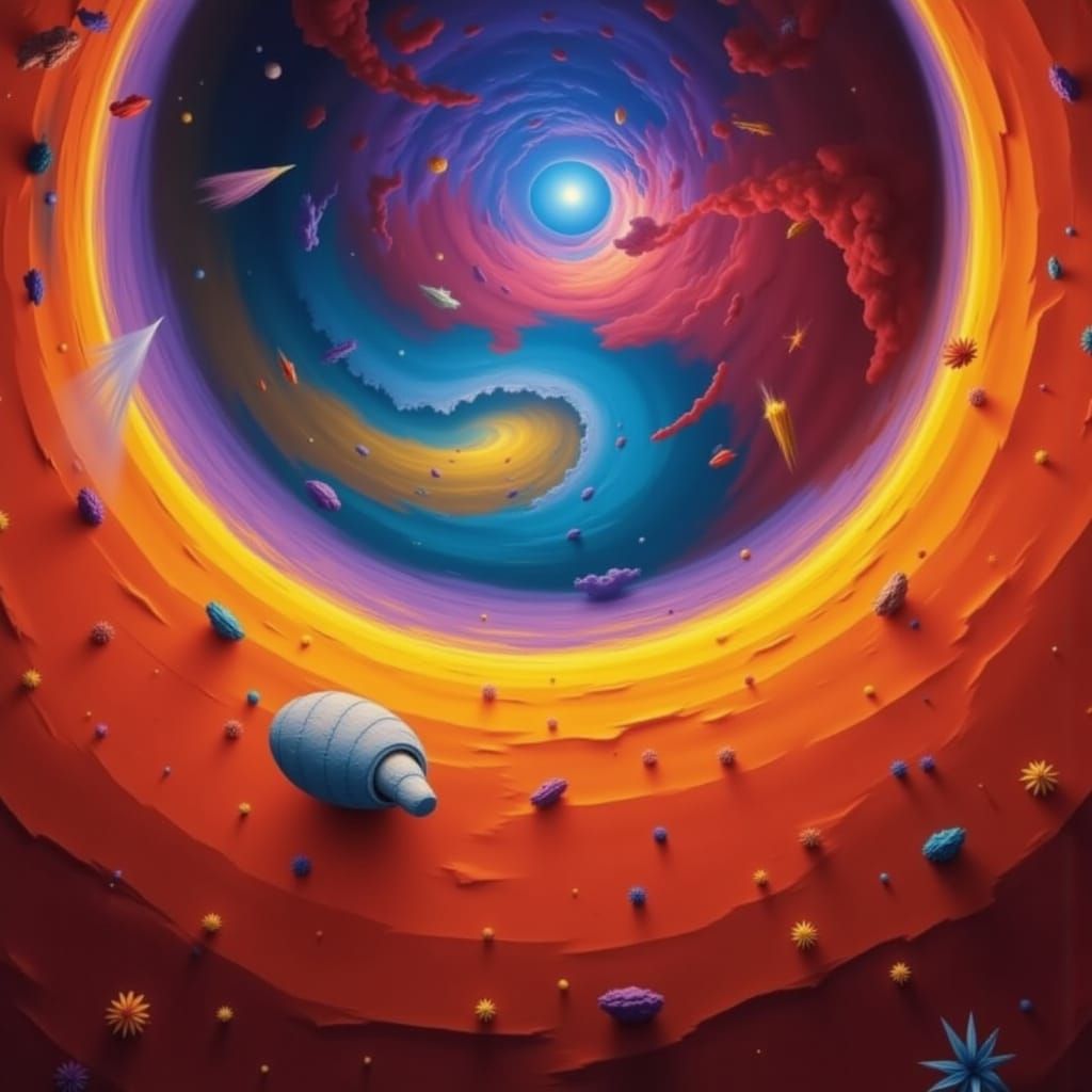 Dragon Hatching From Egg In Dynamic Wormhole