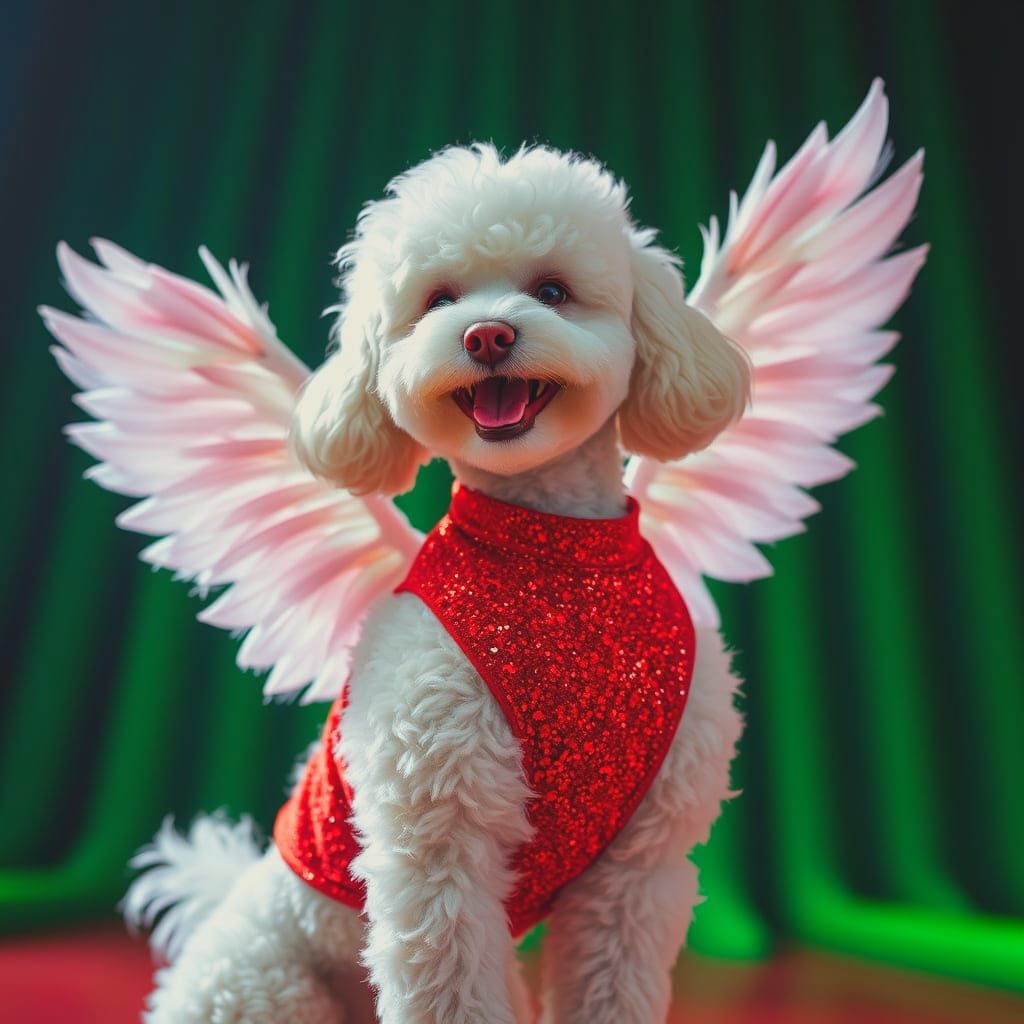Surreal Canine Angel in Cinematic Film Still
