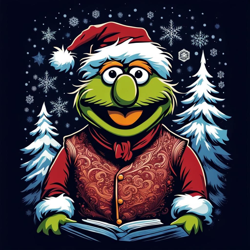 Muppet Christmas Carol Karaoke T-Shirt Vector Art