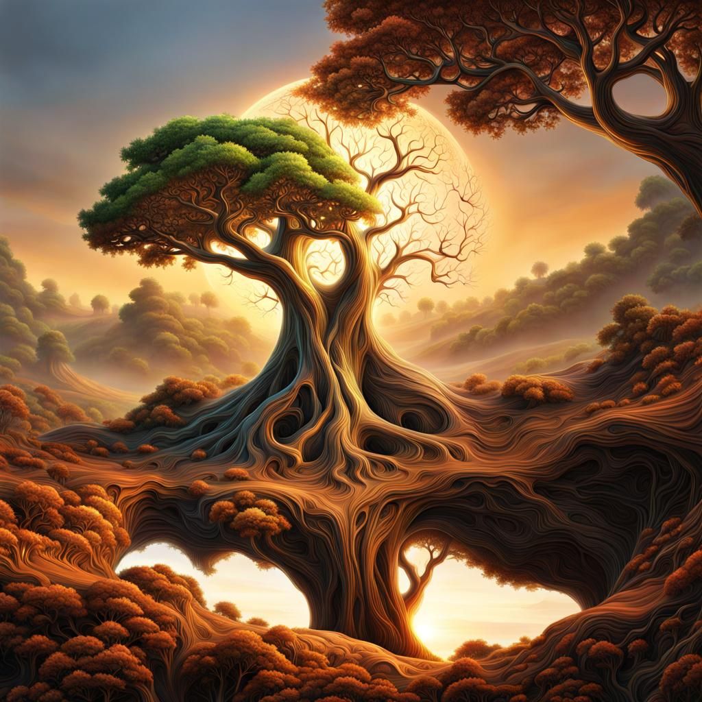 Fractal Tree Emerges from Photorealistic Landscape