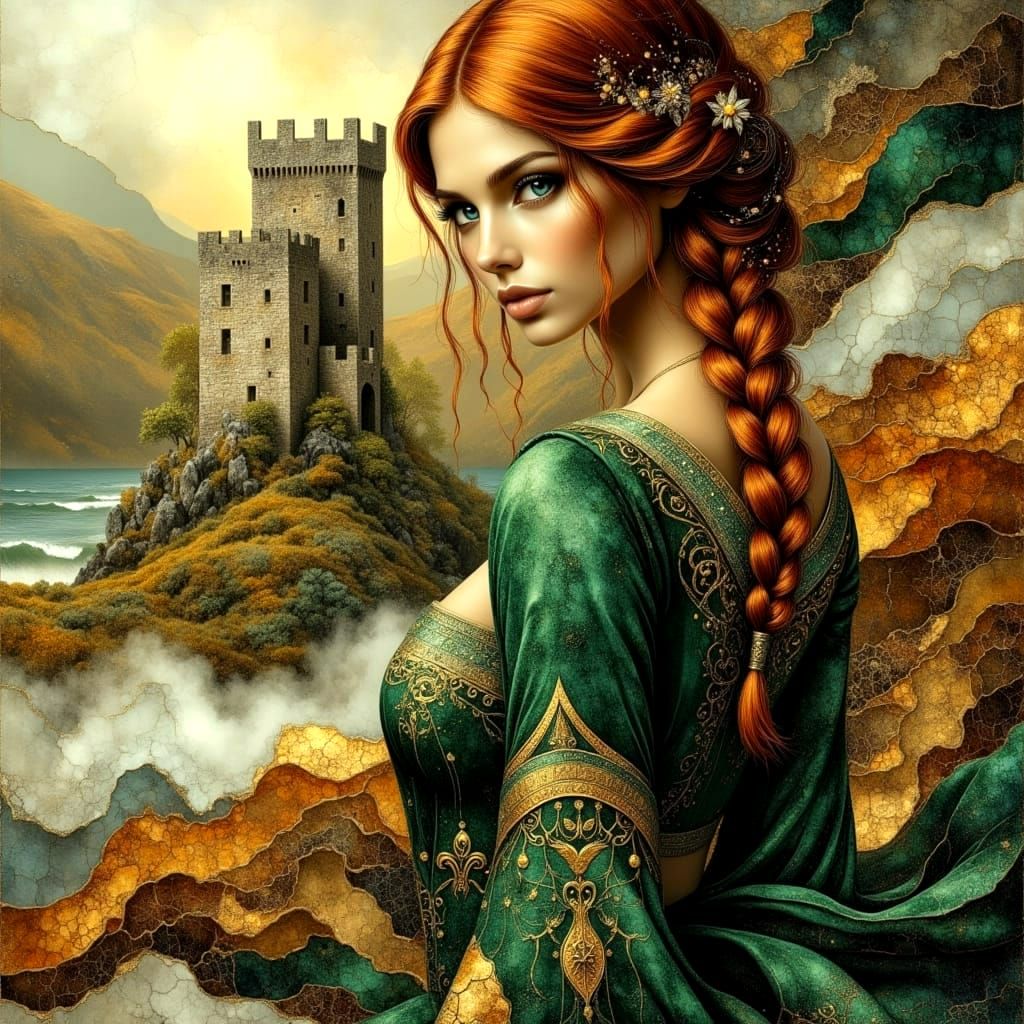Goddess of Scotland: A Celtic Beauty in Velvet and Green