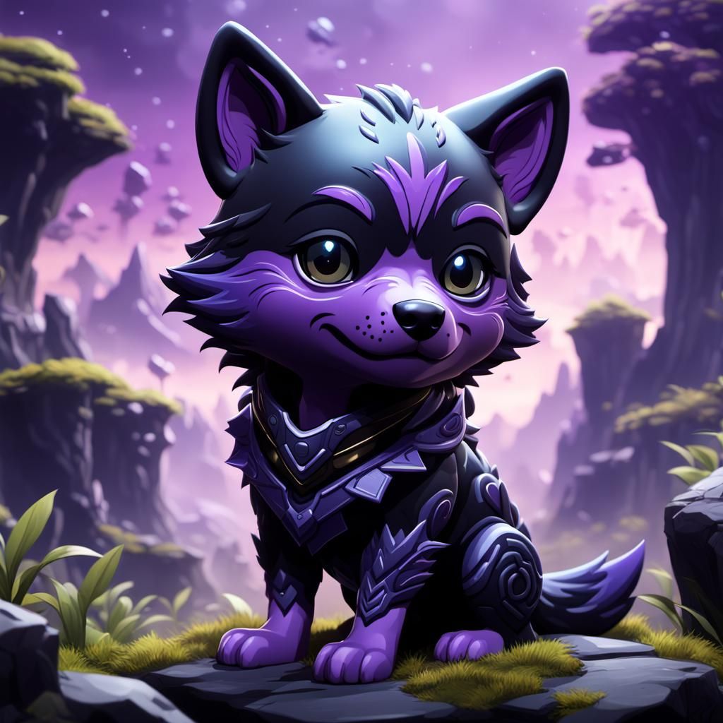 Chibi Earth Dingo in Detailed Matte Painting