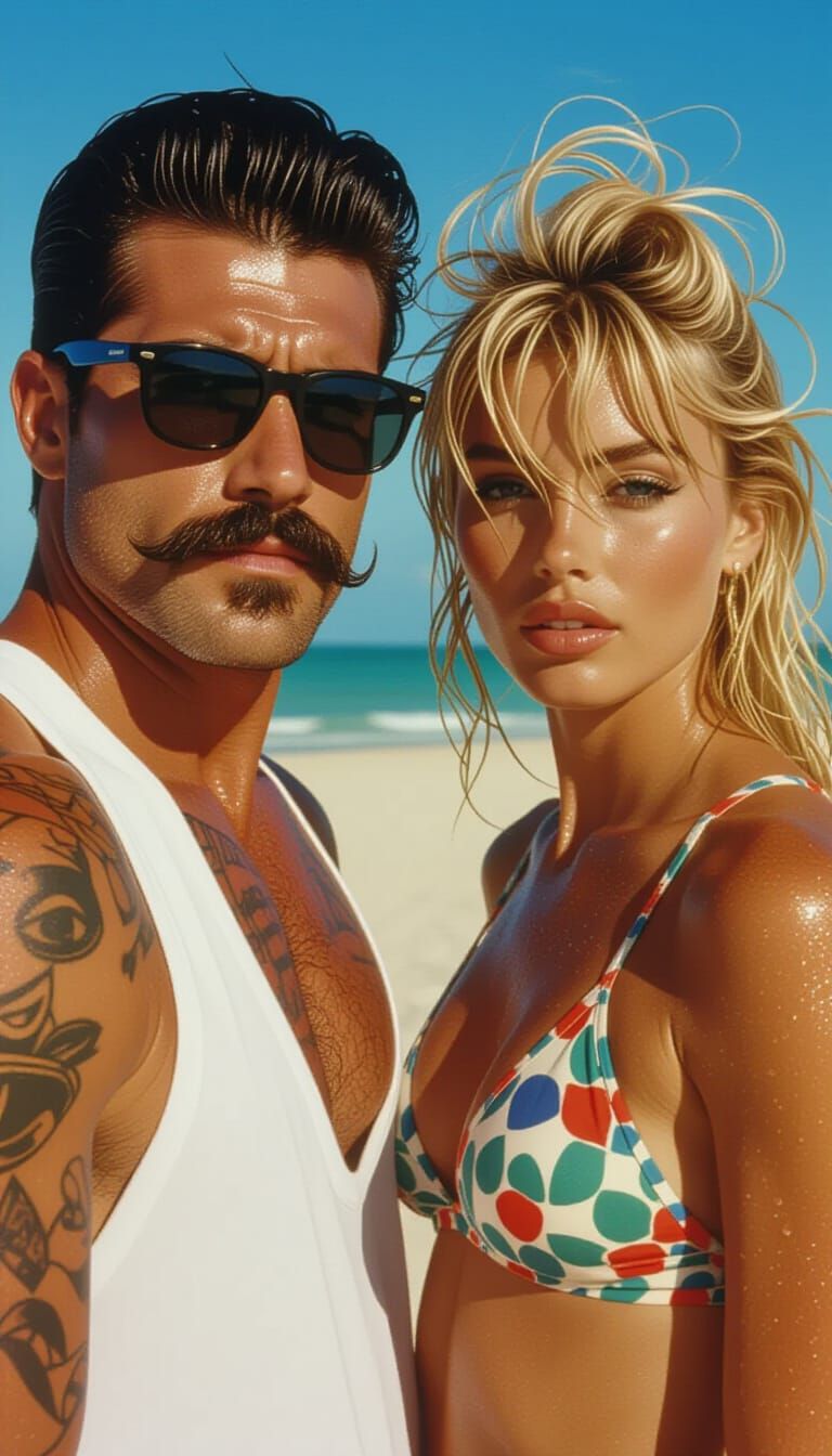 Miami Vibe: High-Contrast Polaroid Film Still