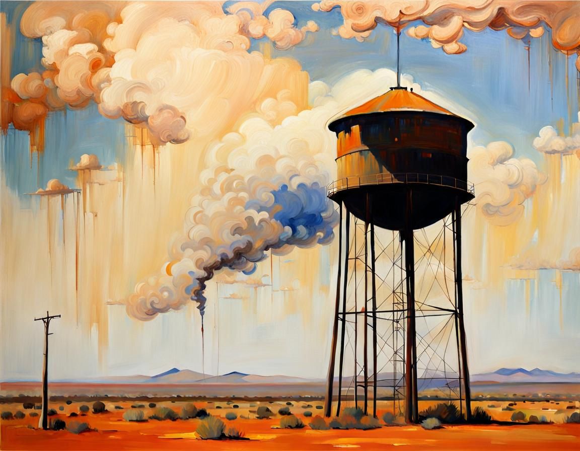 Tachisme Watertower in Australian Outback