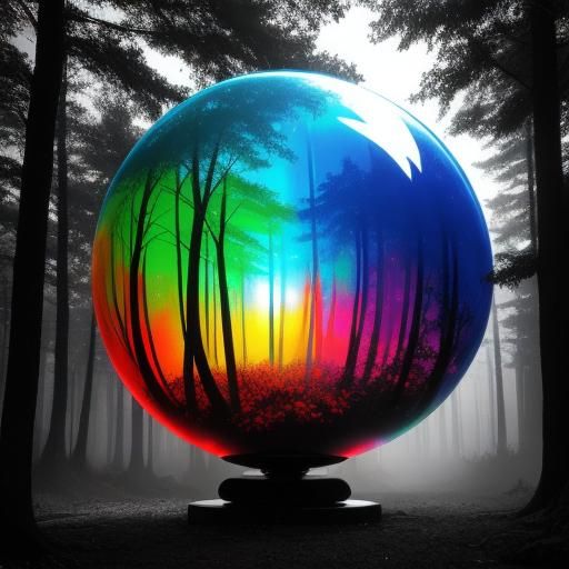 Forest in Glass Orb: Graffiti Splash Art