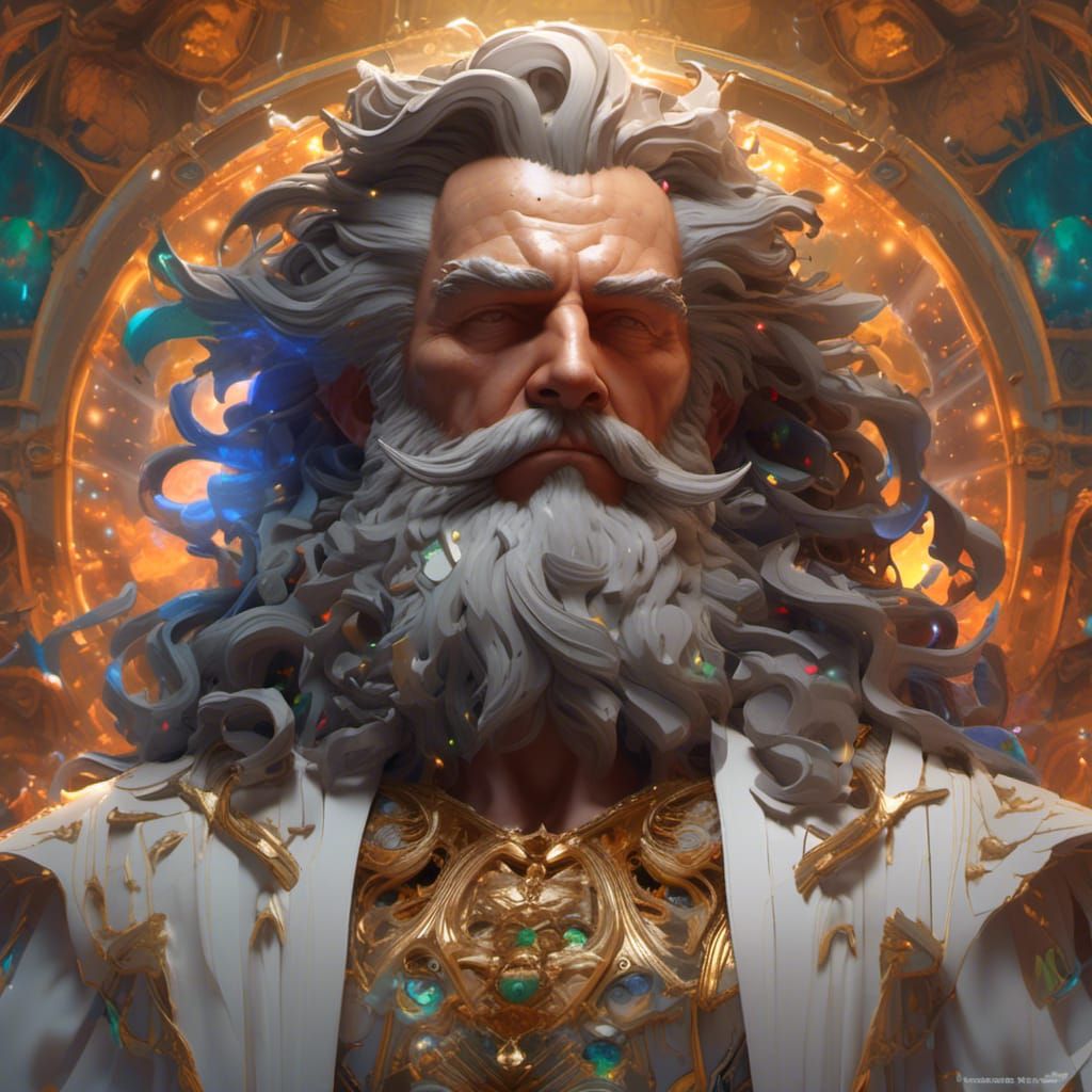 Modern Zeus: Hyperreal Portrait in the Style of Artgerm