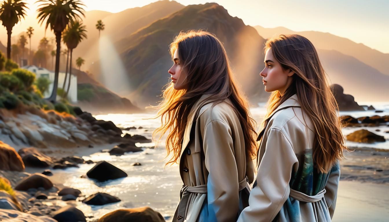 Dreamlike California Shoreline at Dusk