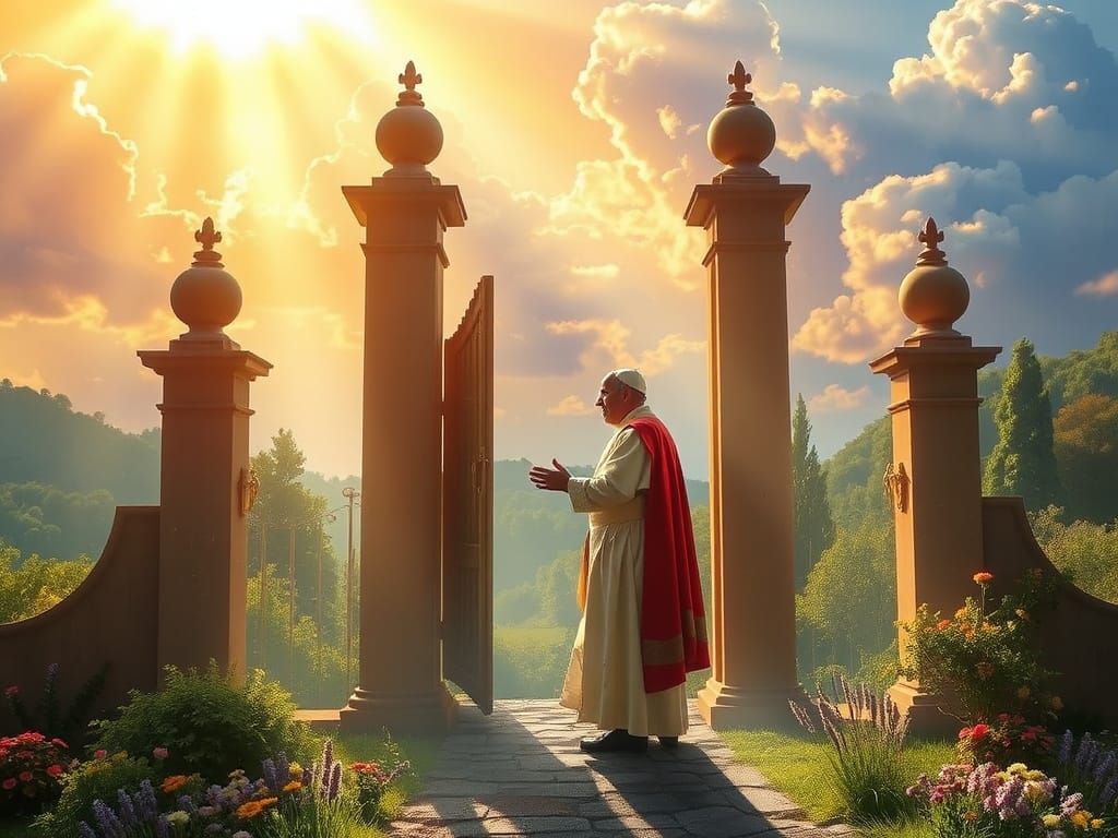 Pope Francis Welcomed to Heavenly Realm by Jesus