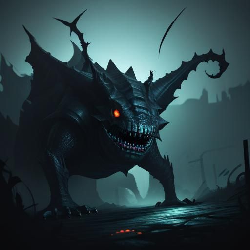 Monster slug inside a dumpster.  Black and orange.