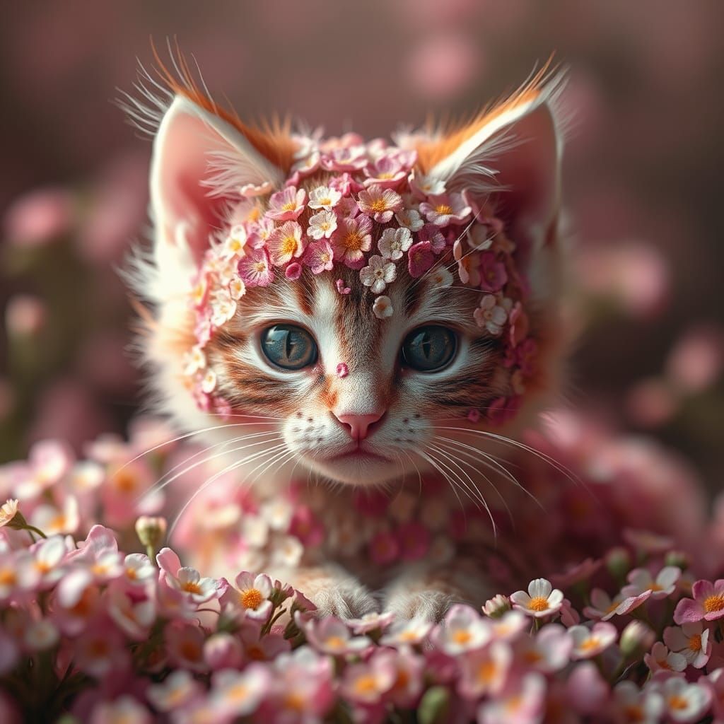 Flowery Kitten: A Digital Matte Painting
