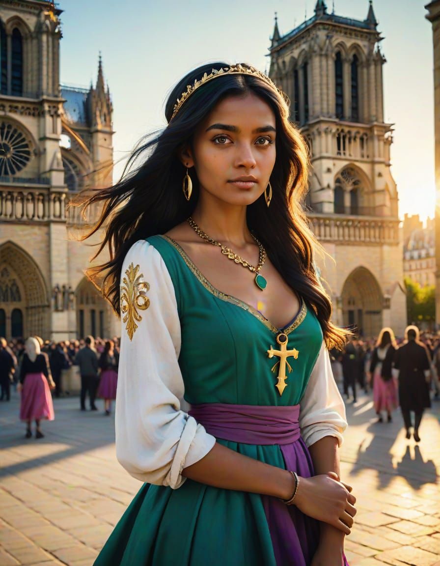 Esmeralda in Cinematic Glory: Notre Dame's Enchanting Siren