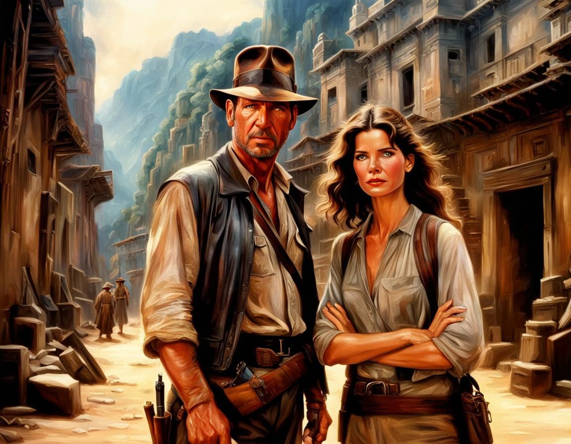 Indiana Jones and Daughter: Cinematic Digital Painting
