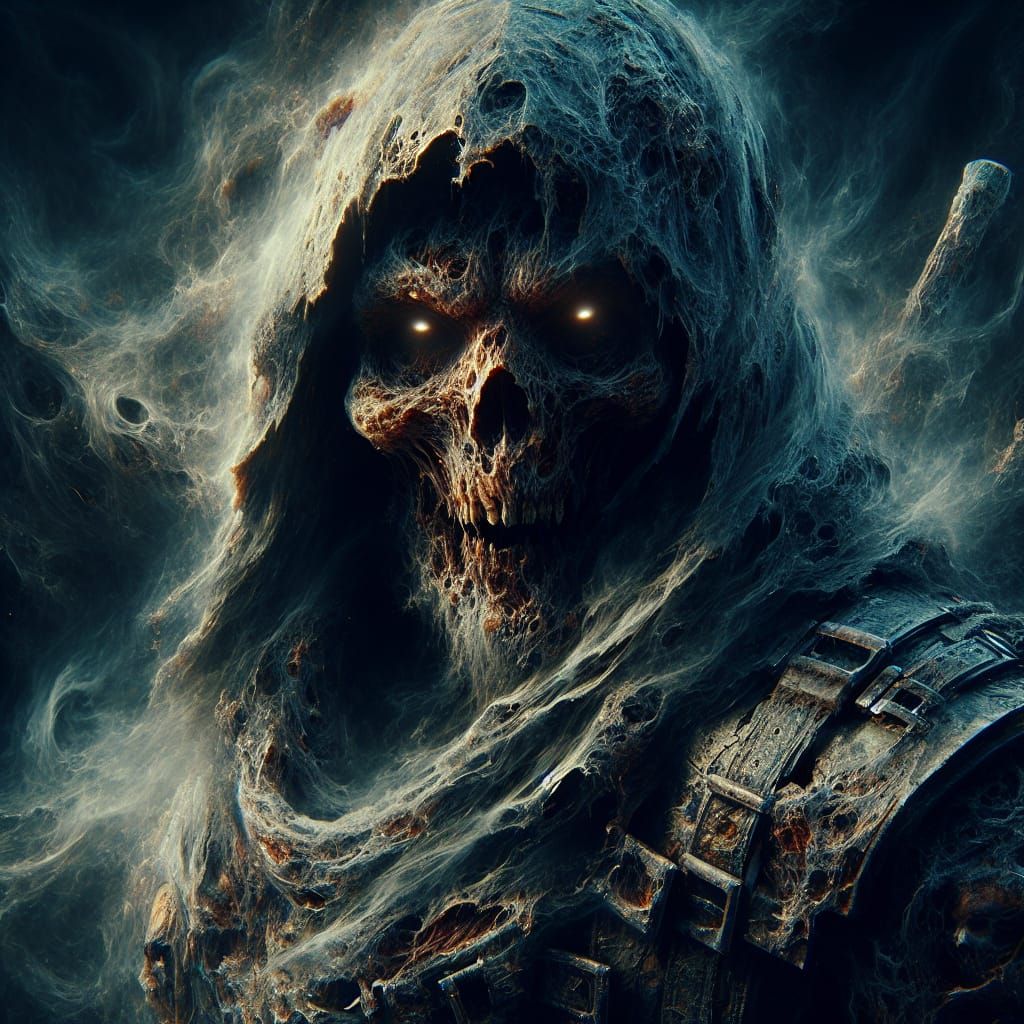 Eerie Undead Soldier in Dark Fantasy Concept Art