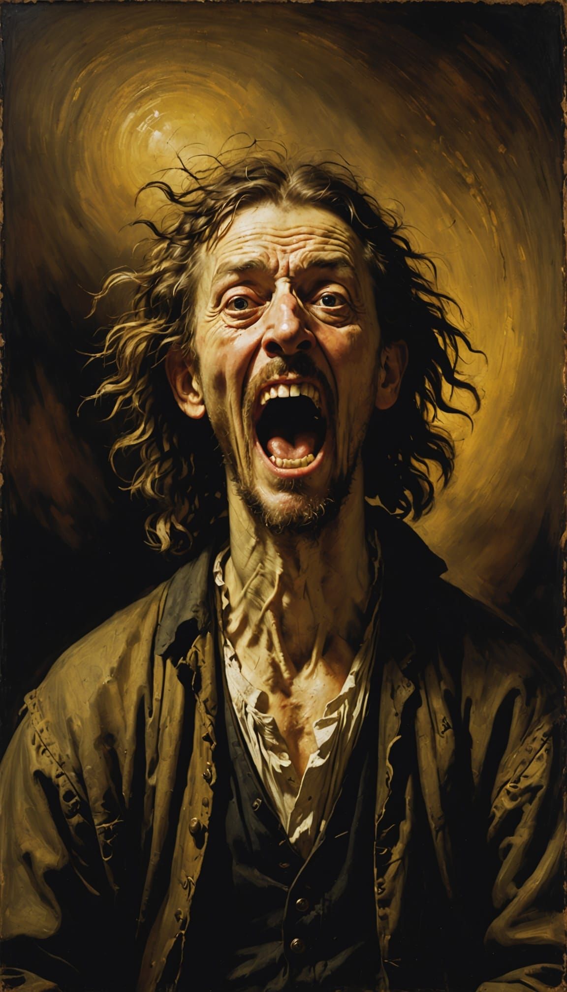 The Scream in Rembrandt Style